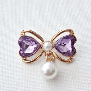 Purple Bow Brooch